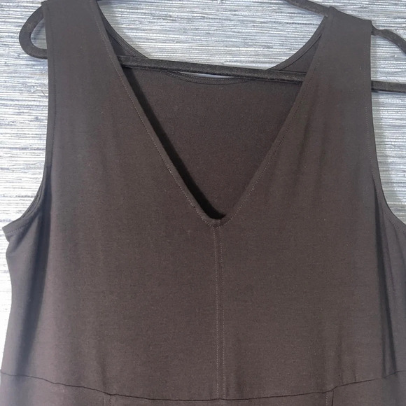 Eileen Fisher Soft and Stretchy Black Tank Dress Viscose Lycra Size Large - Picture 5 of 6